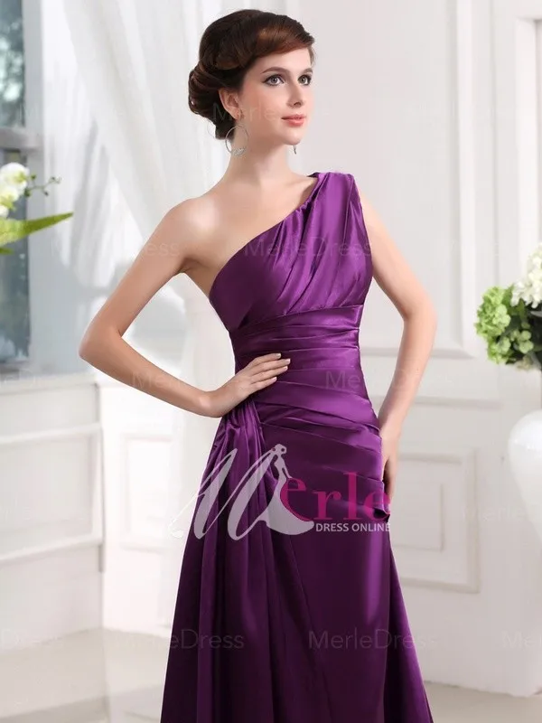 Luxurious 2015 Simple A-line Princess Elastic Woven Satin Natural Misses Pleat Formal dresses | Свадьбы и торжества