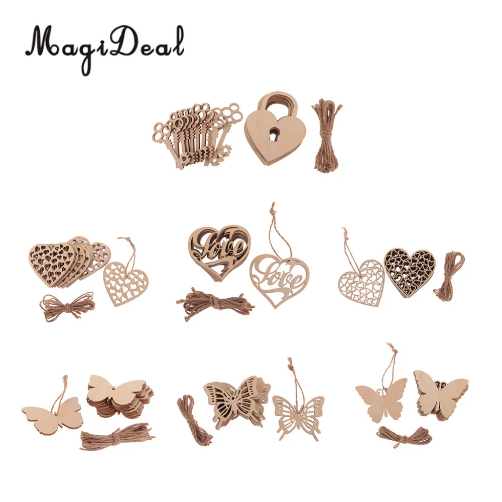 10 шт./Лот деревянное украшение в виде сердца и бабочки|tag he|tags with stringstag tag |