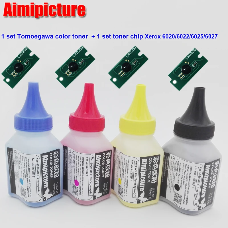 Для Xerox 6020 6022 6025 6027 106R02759 106R02756 106R02757 106R02758 Tomoegawa 1 комплект цветного тонера и чипа