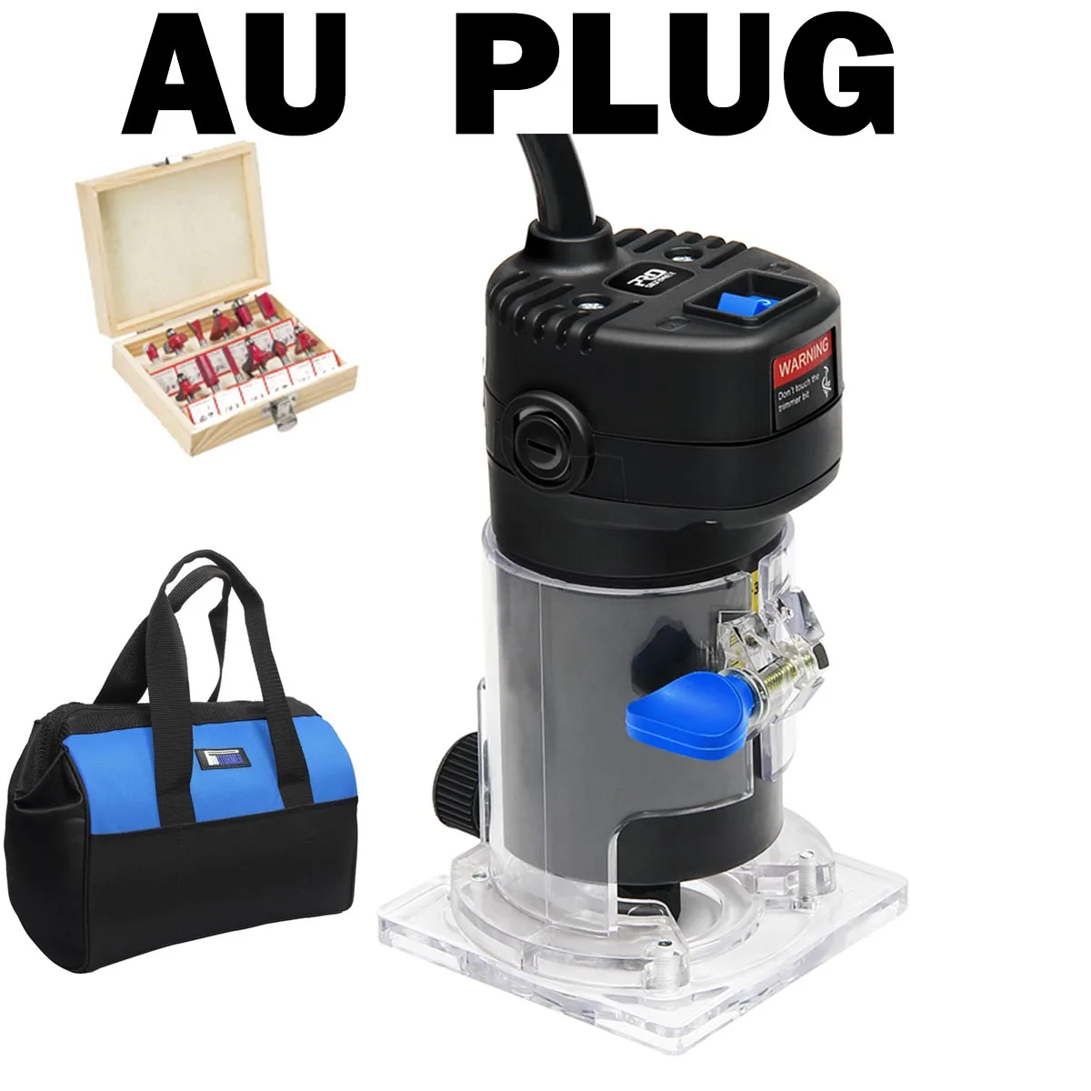 AU Drill Bag Prostormer триммер роутера Мини 650 Вт Электрический деревянный Ламинат Край с сумкой мощность ful 6,35 мм Чак деревообрабатывающий триммер электроинструменты - Цвет: AU Drill Bag