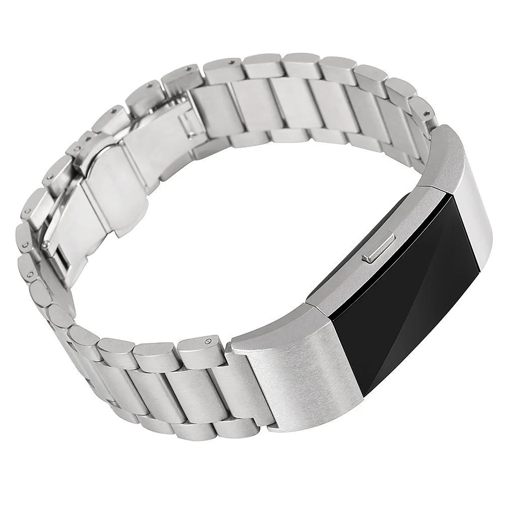 2018 Новые Простые Модные Нержавеющая сталь часы ремешок костюм для Fitbit Charge 2 Push