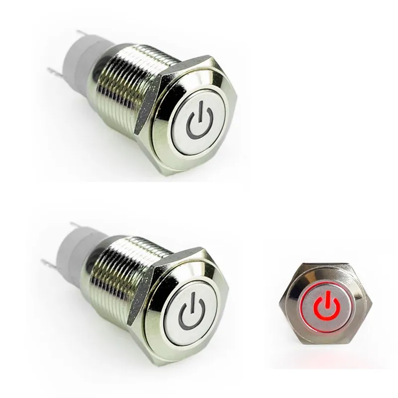 EE Поддержка 2 шт. 16 мм металлический кнопочный переключатель 12 В 3 а цвета