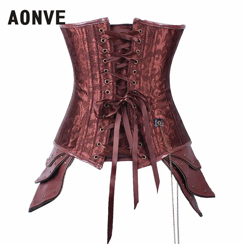 Корсет AONVE в стиле стимпанк соблазнительные корсеты под грудью и бюстье корсет из