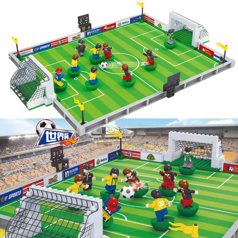 2019 Compatible Legoed City Football Player Soccer Field Figures Model Building Kits Blocks Kids Toys Children Bricks Club Cup | Игрушки и