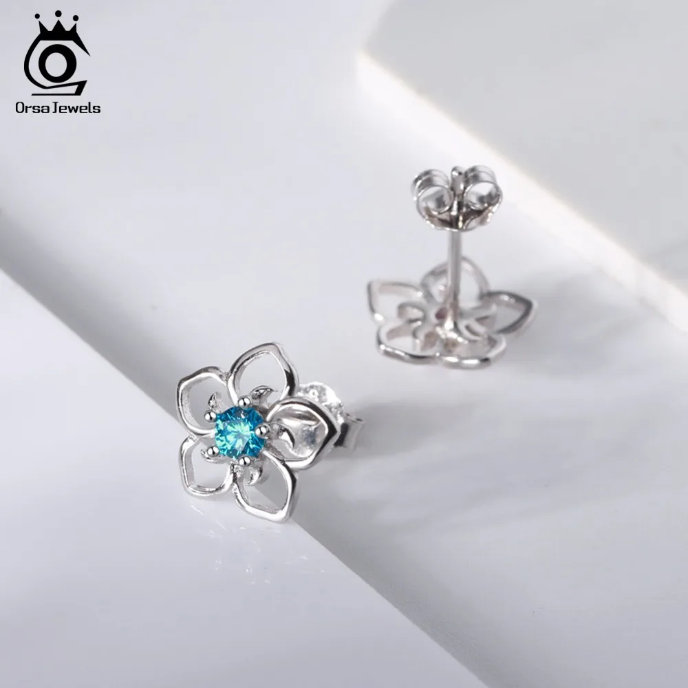 Женские серьги гвоздики из серебра 925 пробы с фианитом|silver stud earrings|sterling silver