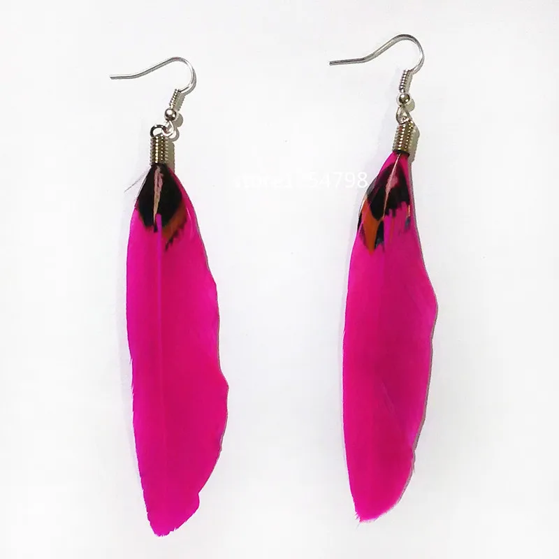 6 цветов богемные Серебряные длинные 10 см Серьги с перьями бусины для женщин