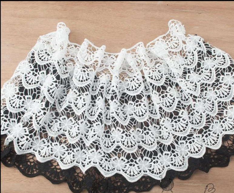 

Hot sale Black quality 33 cm milk silk lace