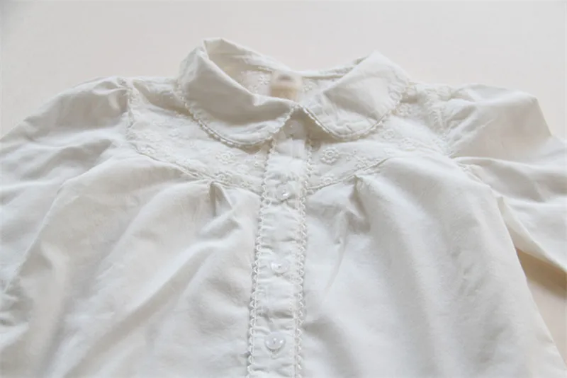 Весенняя блузка для маленьких девочек детская хлопковая повседневная школьная