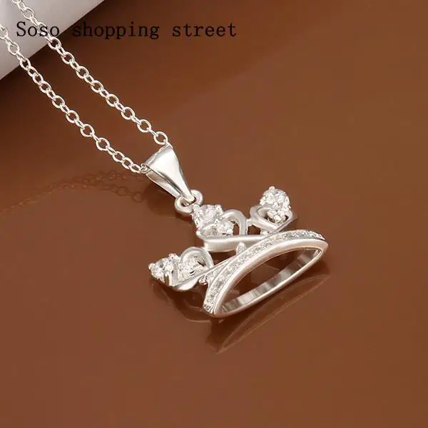 N373 Hot Sale!Free Shipping 925 Silver Necklaces &amp Pendants Fashion Sterling Jewelry Insets Necklace | Украшения и аксессуары