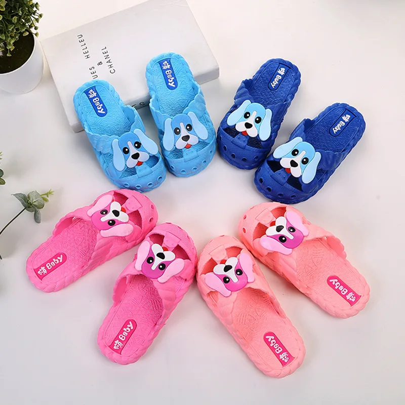 Детские шлепанцы для девочек и мальчиков милые летние сандалии с животными