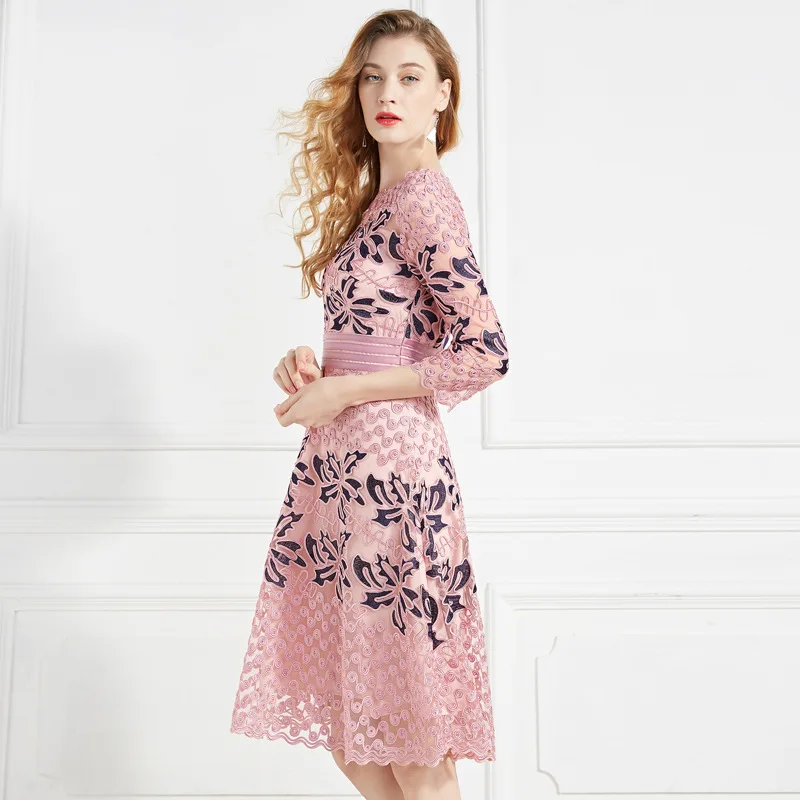 New Plus Size xxxxl Dress Vestidos De Fiesta 2019 Spring Summer Party Luxurious Women Slim Fitted A-Line Pink Blue | Женская одежда