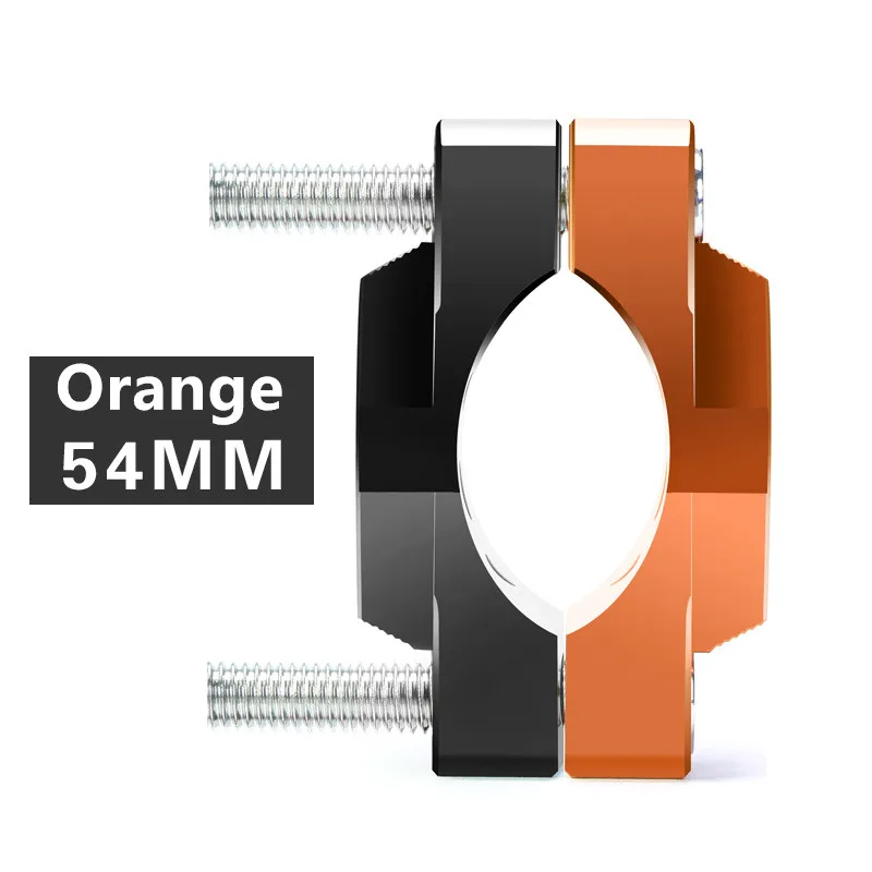 54MM Orange Универсальный алюминиевый прожектор для мотоцикла, велосипеда, фары, телефон, руль с держателем для GPS, держатель, кронштейн, зажим, фиксированные фишки, рамка - Цвет: 54MM Orange