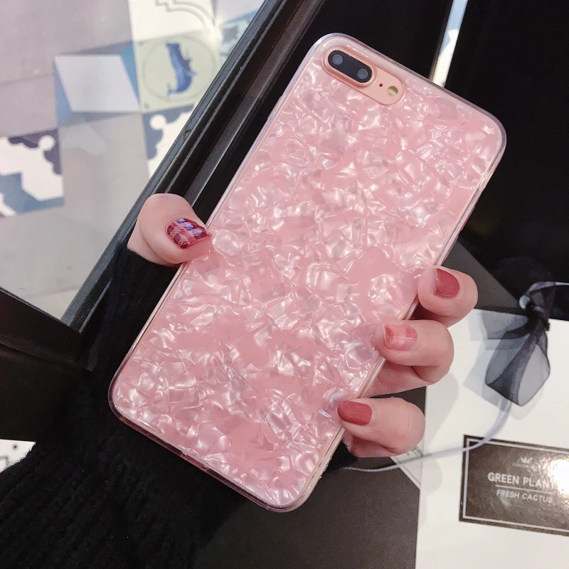 Розовый Блестящий морской чехол для телефона iphone XS Max XR 6 s Plus силиконовый 8 8plus 7 10