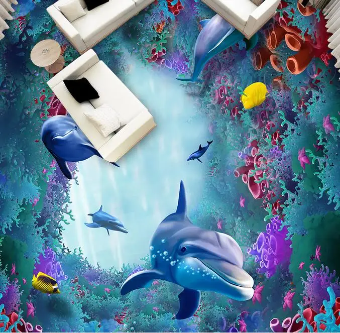 Виниловые обои для фотосъемки объемные с рисунком морских водорослей кораллов