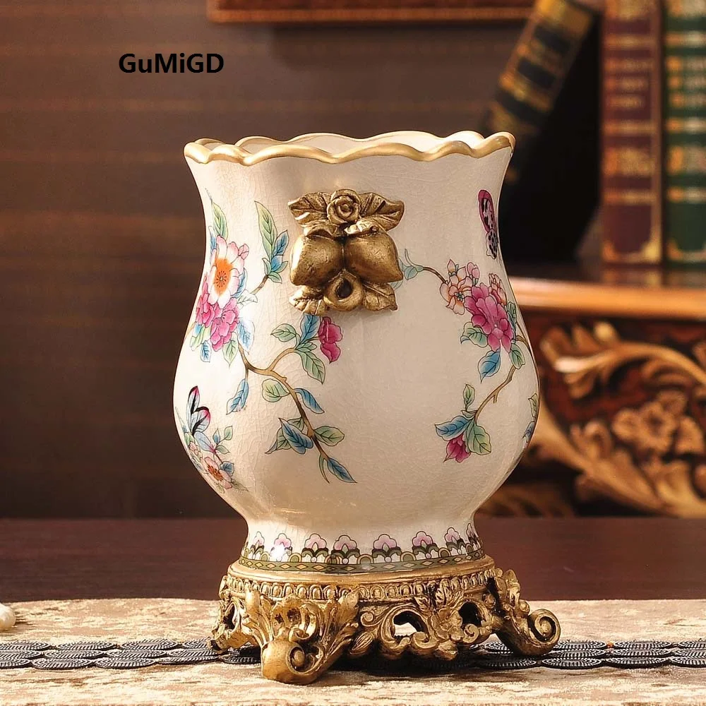 Керамическая ваза маленькая Цветочная бутылка украшение для сада трещины льда