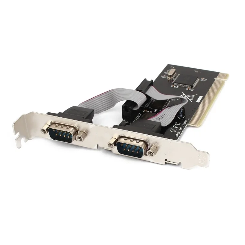 2 порта PCI serial RS232 DB9 адаптер контроллер карты Поддержка компьютерной черный +