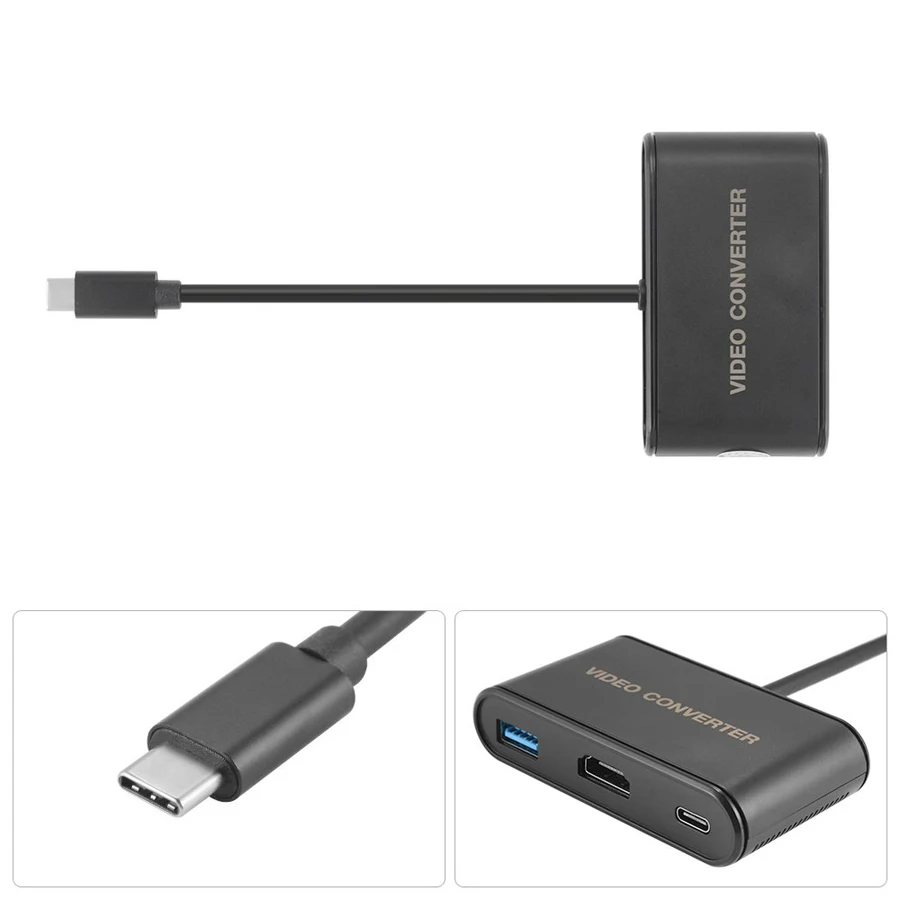 Type-C USB-C to HDMI Adapter HD Video Converter with USB Hub for Nintend Switch Game Console USB3.0 Port | Электроника