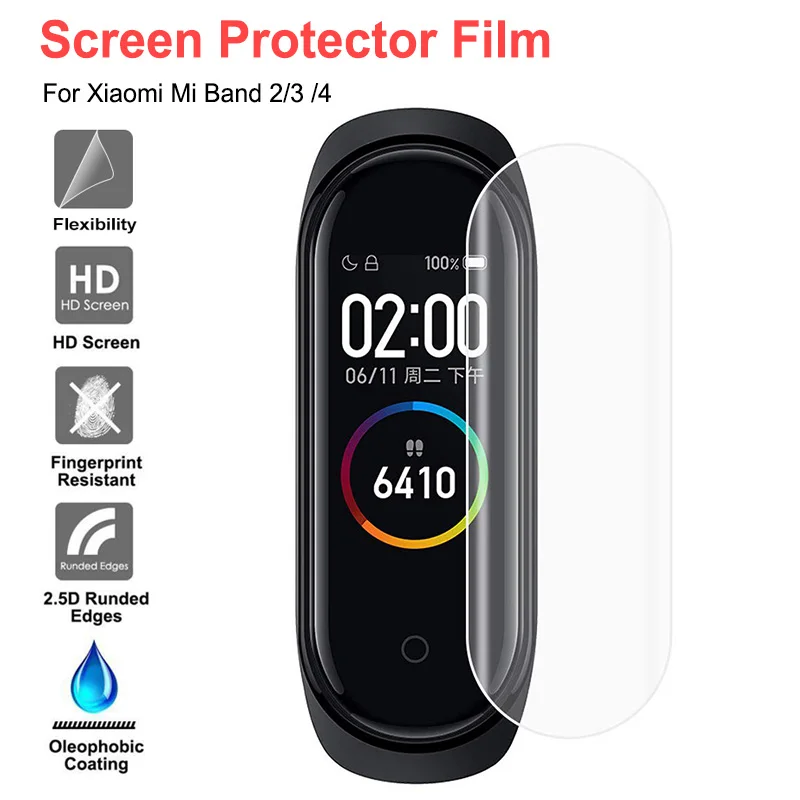 5 шт. Защитная пленка для экрана Xiaomi Mi Band 4 3 2 смарт-браслет защитная с полным