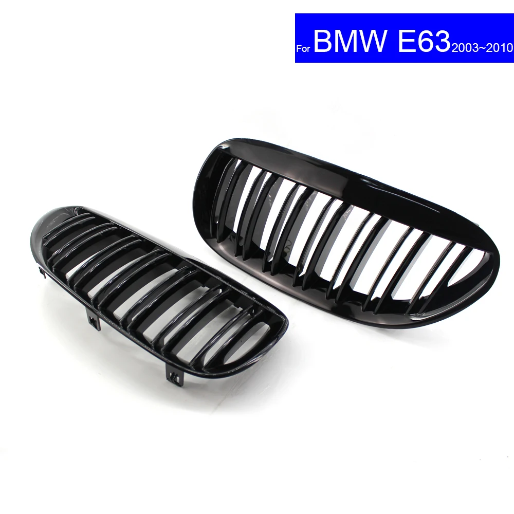 

Передняя решетка радиатора для BMW E63 2003 ~ 2010, 2 бар, глянцевая черная Автомобильная решетка, гоночные решетки, бесплатная доставка