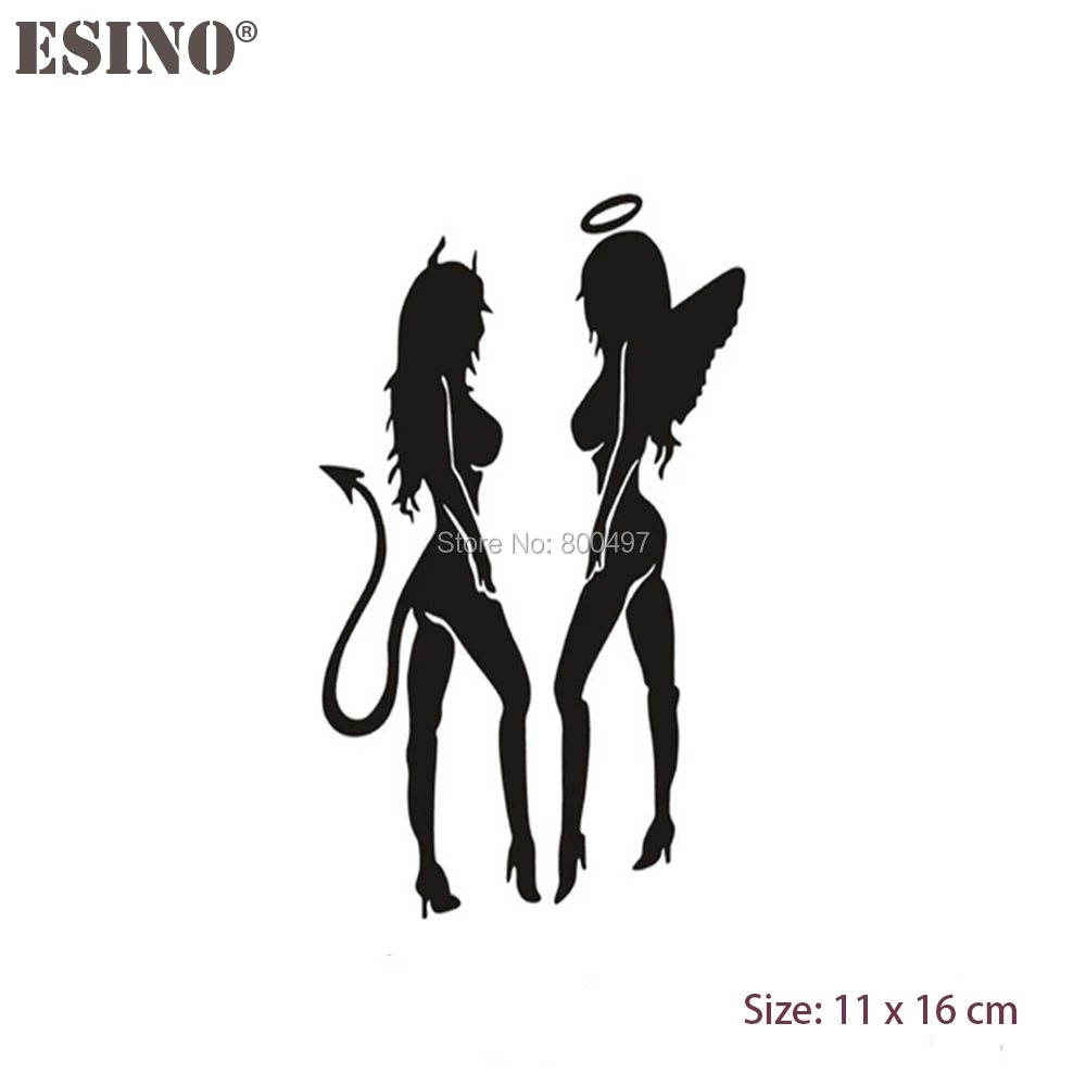 

10 x Creative Cartoon Fashion Car Styling Hot Sexy Lady Girl Angels and Demons Reflective Car Accessories Whole Body Stickers