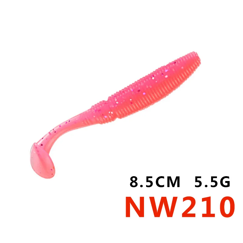 NOEBY SW5019S Мягкая приманка силиконовая приманка для рыбалки воблеры T хвост 8,5 Высота каблука 10 см или 11,5 см, 13 см, 15 см для пресной воды бас щука - Цвет: NW210