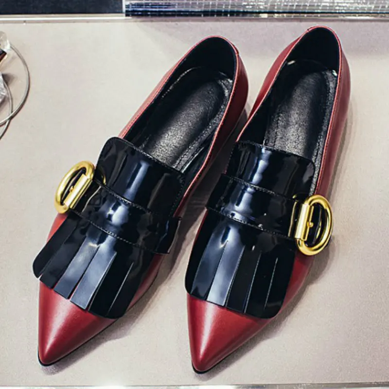 Бренд дизайн 2017 весна лето женщин натуральная кожа плоский каблук обувь одного