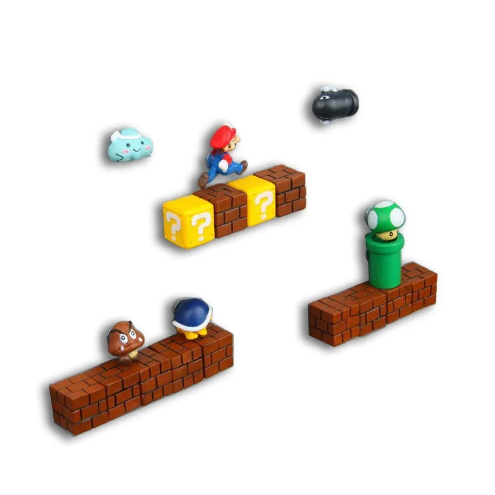 3D Supre Mario наборы магнитов на холодильник для домашнего декора комнаты, декоративный холодильник, Забавный школьный офисный магнит для доски