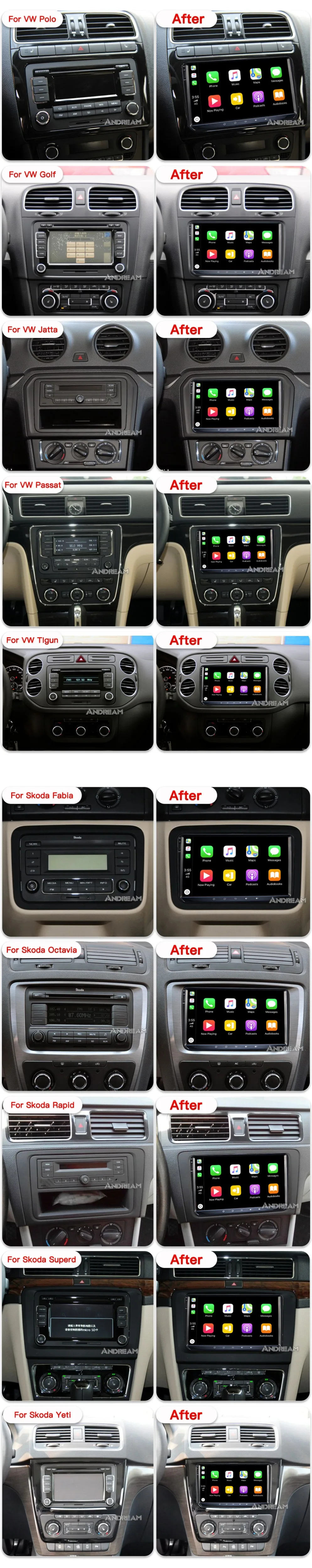 Для VW Volkswagen POLO GOLF 6 PASSAT CC JETTA TIGUAN TOURAN Caddy Fabia superb fabia Android 8,1 Автомобильный плеер навигация gps