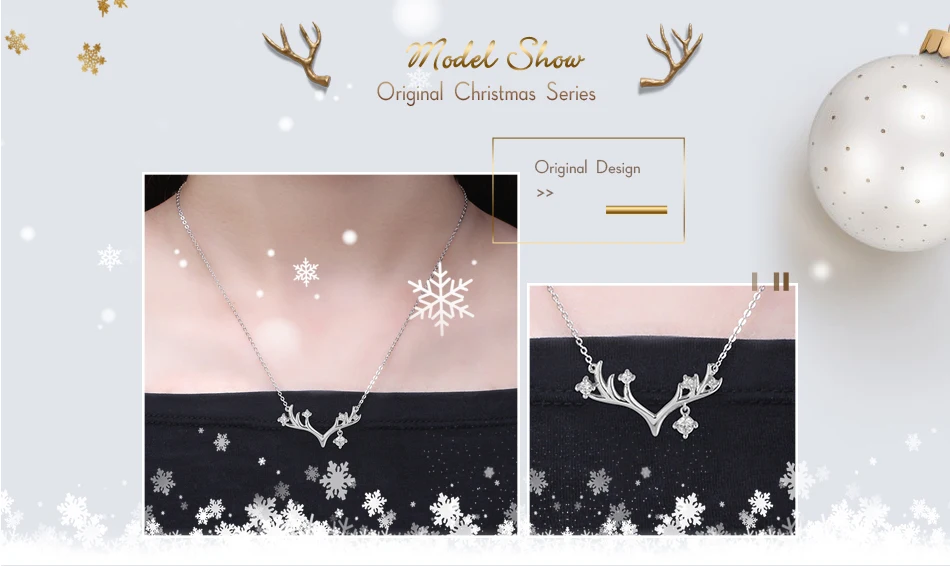 ORSA JEWELS, женские подвески и ожерелья,, Рождество, в форме рога, AAA, Блестящий CZ серебряный цвет, Женские Ювелирные изделия для вечеринки ON157
