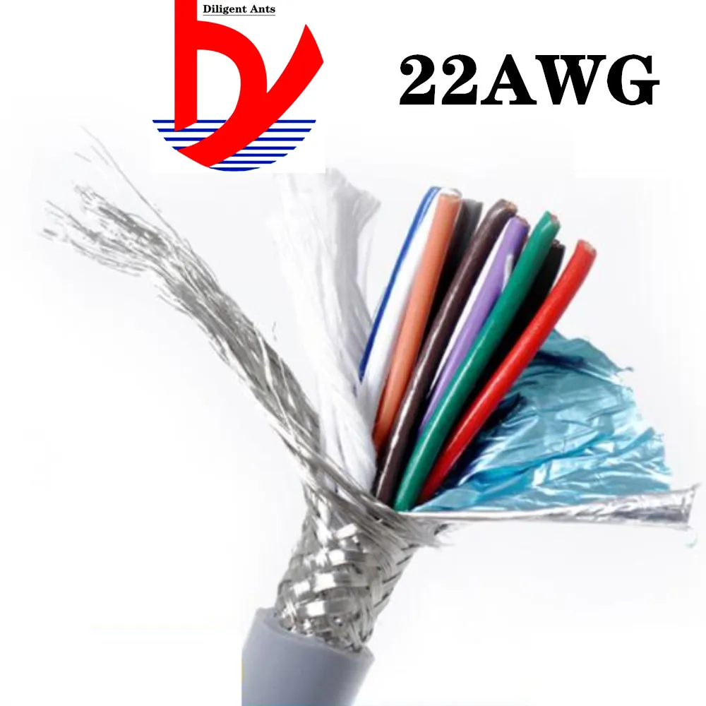 22AWG 2/3/4/5 ядро Towline экранированный кабель 5 м гибкий провод с ПВХ-изоляцией TRVVP