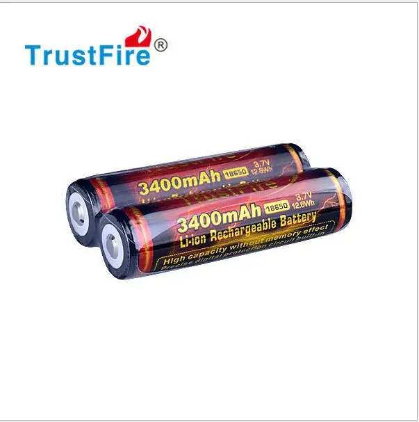 2 шт./лот TrustFire 18650 3 7 В 3400 мАч литий ионный аккумулятор с печатной платой для