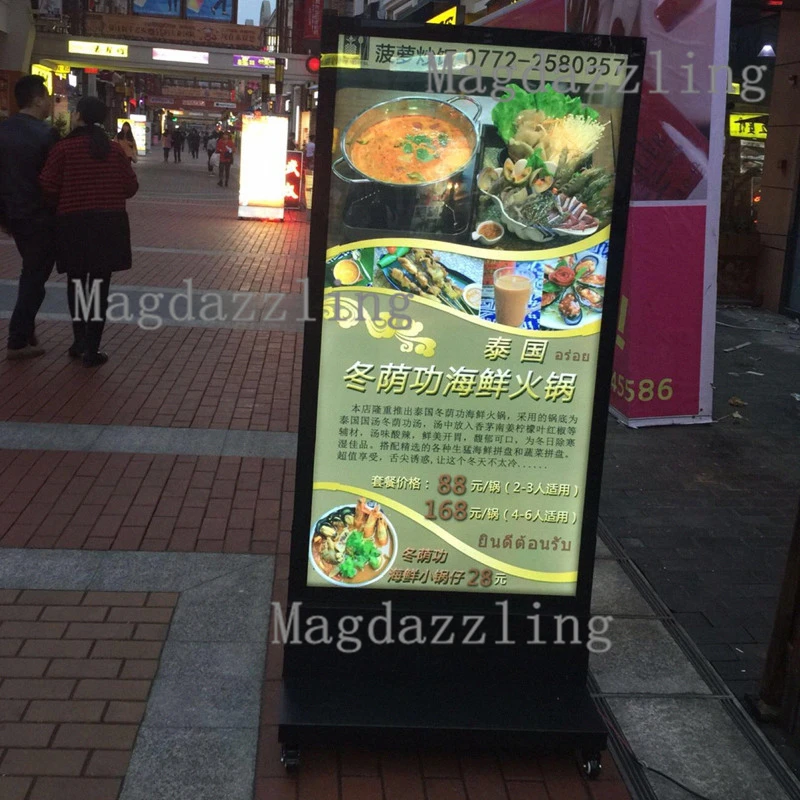 Уличная стойка 60x90 см для ресторана двухсторонняя Светодиодная панель мобильный