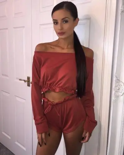 Новинка 2017 Женская Клубная одежда короткий топ с открытыми плечами и шорты