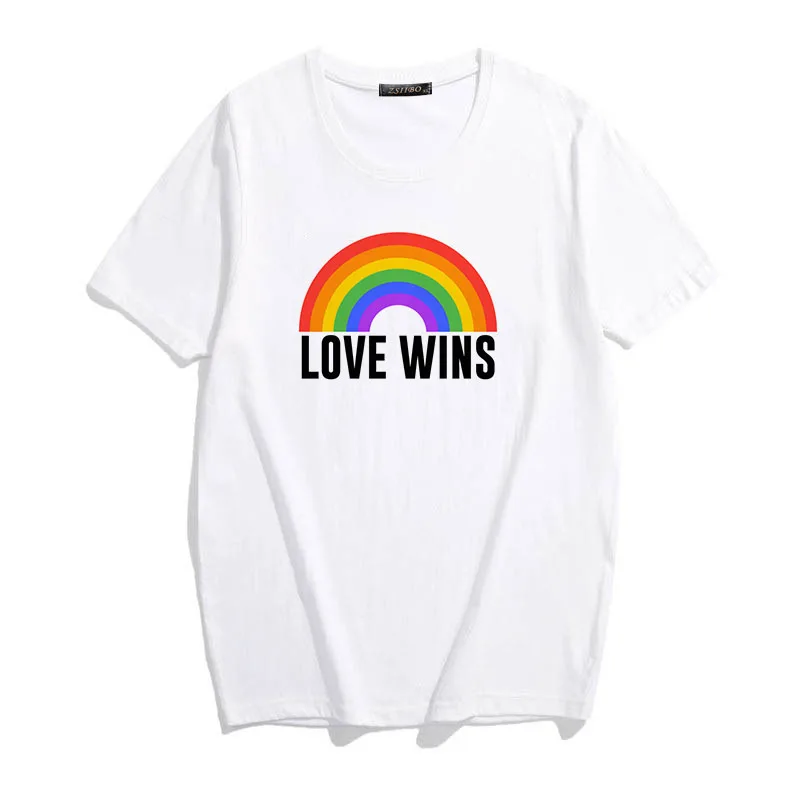 Футболка lgbt Love Wins для женщин повседневная женская футболка с радужным принтом