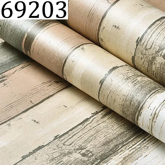 Mediterranean Vintage 3D Textured Wood Striped Wallpaper Bedroom Living room Sofa Home Decor Wall paper Rolls | Обустройство дома