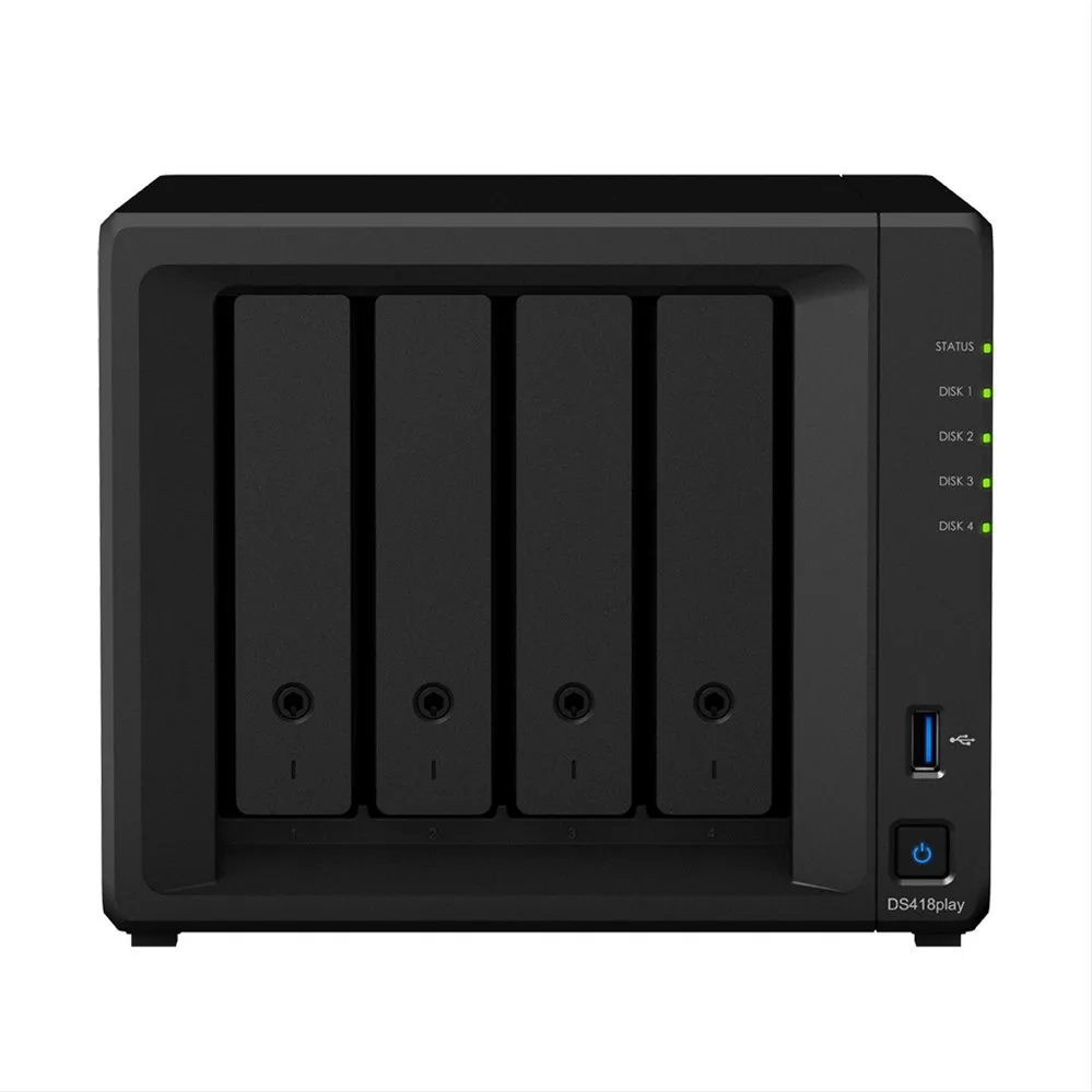 Synology DiskStation DS418play сервер хранения Nas дисковая станция 4 отсека 2 Гб DDR3L идеальный 4-bay