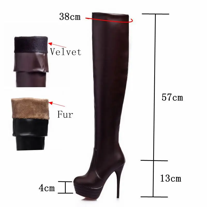 ORCHA LISA/Женская обувь размера плюс 32 46 (13 см) Сапоги выше колена Высокие сапоги до
