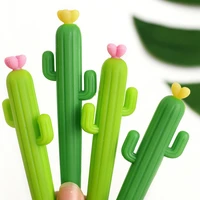2pcs creative signature pen cactus neutral pen office stationery rubber lovely student handwriting child gifts school supplies