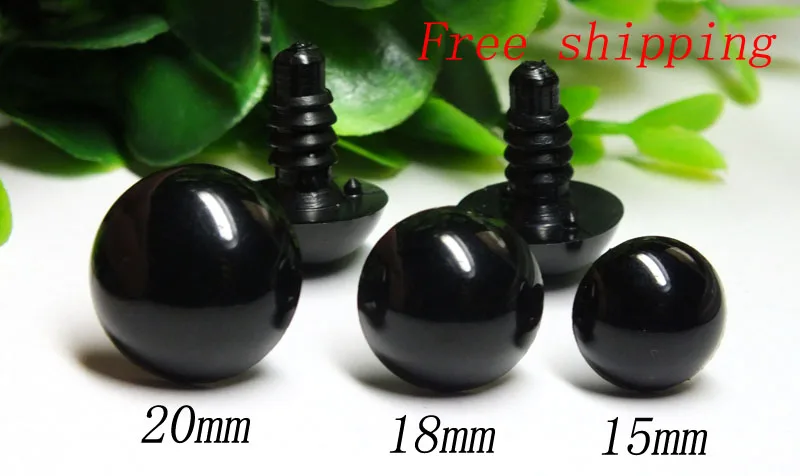 

Free Shipping!! Kit of 15/18/20mm Black Safety Eyes with washer -totally 30pairs