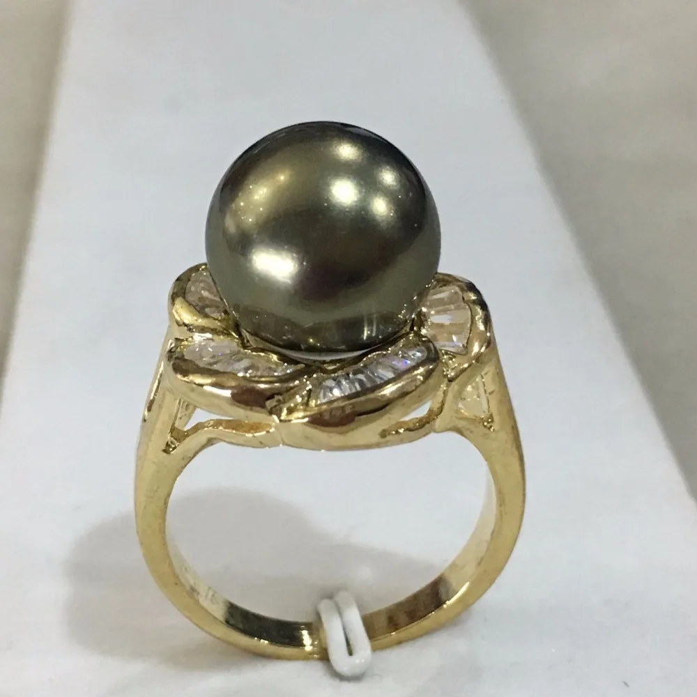 R010 Новое Элегантное кольцо с инкрустацией из кристаллов 18kgp в форме цветов 12 мм