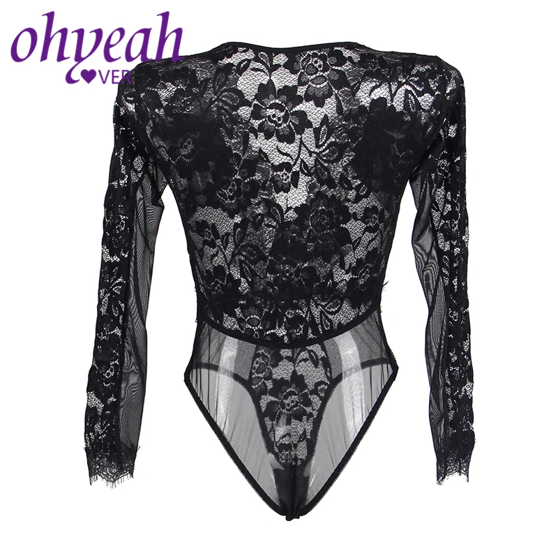 Ohyeahlover сексуальный Babydoll комбинезон летний Боди с длинным рукавом RM80588 Новое