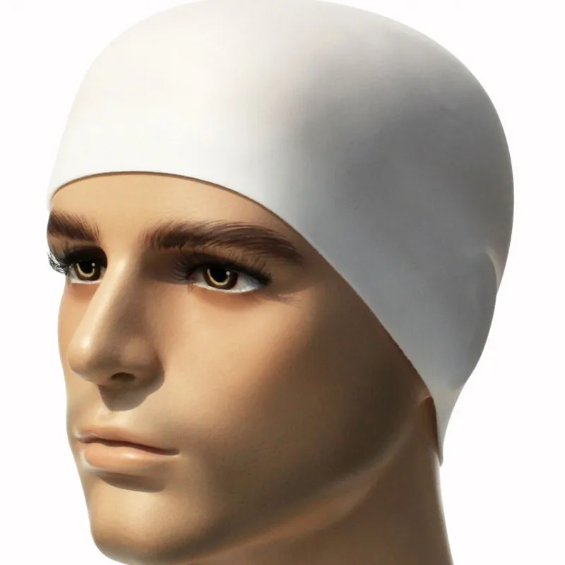 

Men Women Unisex Big Children Long Hair Female Solid Swimming Caps Silicone Bathing Wear Hats Swimming Pool Ear Protecting Cap