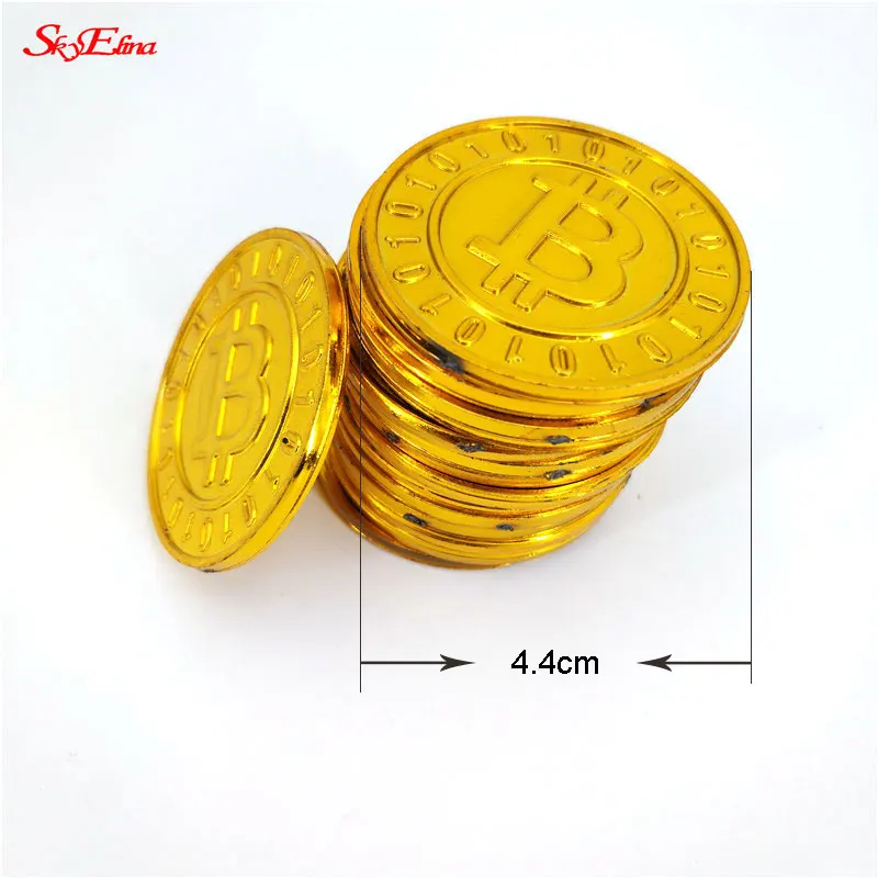 50/100 шт 4 см Пираты золотые монеты пластиковые игровые для детей вечерние