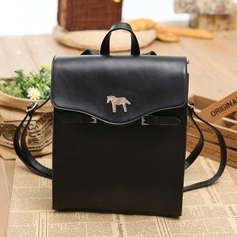 Мода женщины школьные рюкзаки сумка 2015 женский искусственная кожа рюкзак