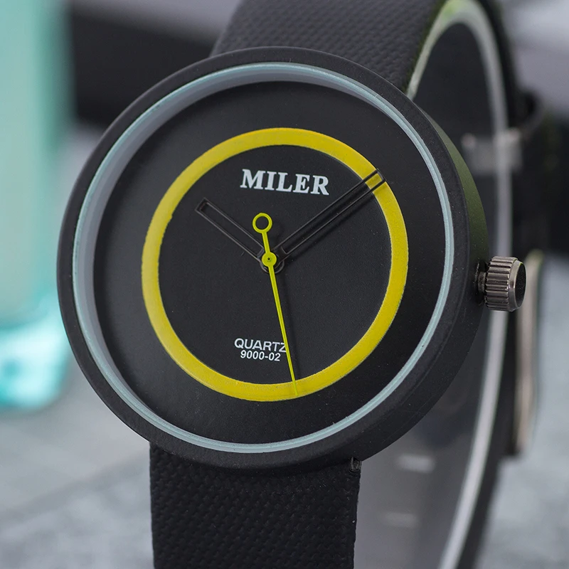 MILER новые модные часы женские кожаный ремешок креативный цветной циферблат
