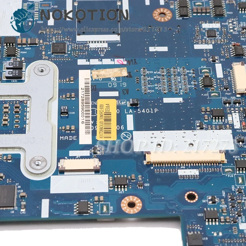 NOKOTION для acer ASPIRE 5534 5534G 5538 5538G материнская плата для ноутбука LA-5401P MBPE902001 MB. PE902.001 MBNAL00001 Бесплатный процессор