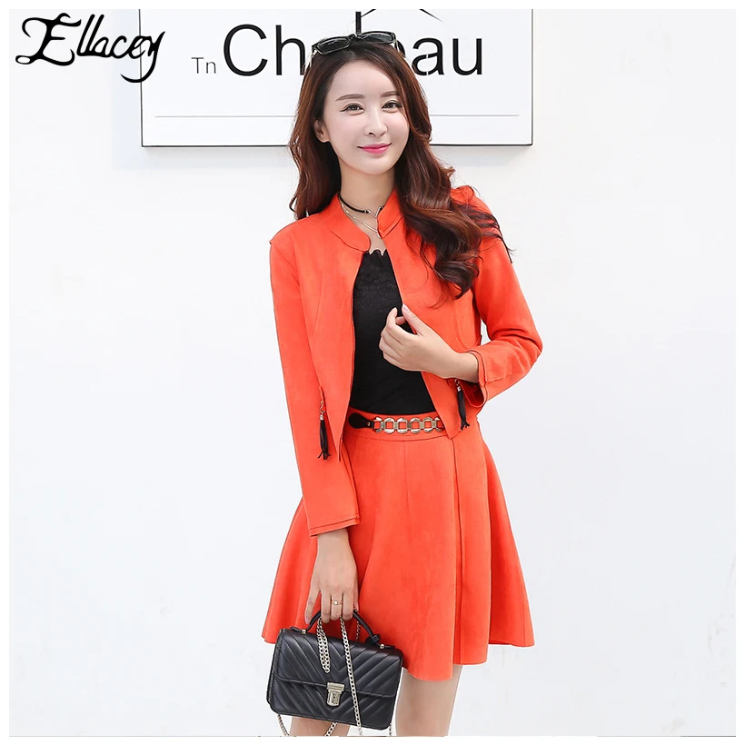 Ellacey Новое поступление Женский комплект из 2 предметов искусственная кожа замша