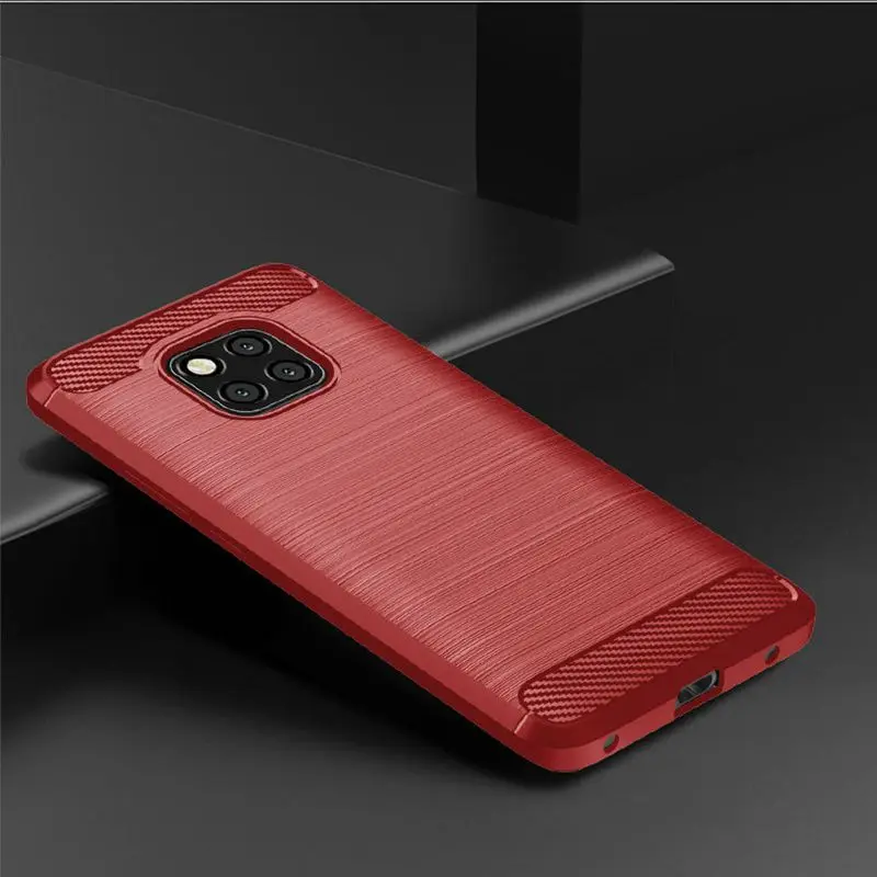 Ollivan для huawei Коврики 20 Lite случае Pro силиконовые TPU щеткой текстура углеродного