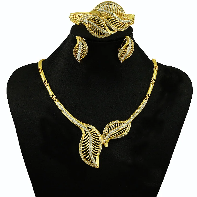 Комплект из колье и серёг золотистого цвета|set wedding|fashion necklace setnecklace set |