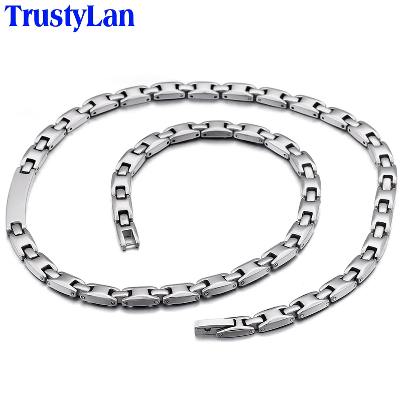Женские браслеты из полированной титановой стали TrustyLan длинное ожерелье